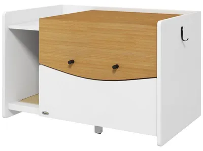 Image de Meuble pour litière pour chat - Litière et table d'appoint | Couleur : Blanc/Marron | Dimensions : 78x50x51 cm