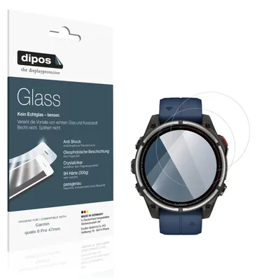 Image de 2x Protection ecrán pour Garmin quatix 8 Pro 47mm Verre souple Film Protecteur 9H dipos