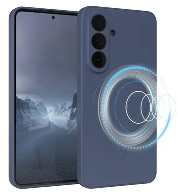 Produktbild von EAZY CASE - Silikonhülle MagSafe für Samsung Galaxy S26 Plus, Hülle Silikon, weich stoßfeste Magnet Handyhülle, Schutzhülle mit Kameraschutz, TPU Bumper in Dunkelblau