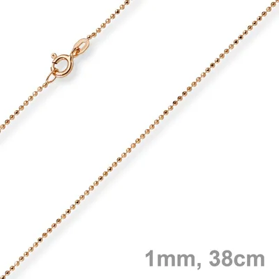 1mm-Kugelkette-diamantiert-750-Rotgold-38cm
