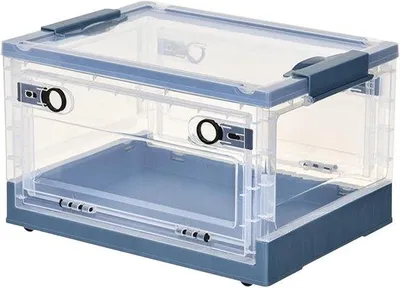 Obrázok produktu pre Skladací priehľadný úložný box s vekom a kolieskami
