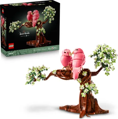 Produktbild von LEGO Ideas Turteltauben - 3D Puzzle für Erwachsene - Modellbau mit 2 korallenrosa Tierfiguren, künstlichem Baum und Blättern für farbenfrohe DIY Dekoration - Geschenkidee für Erwachsene - 21365