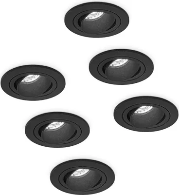 Image de HOFTRONIC - Spots LED encastrables 4W 6500K GU10 dimmables noir lot 6