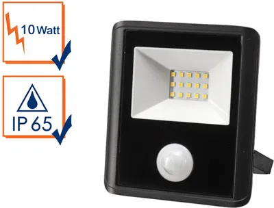 Produktbild von Perel Außenlampe Bewegungsmelder Led 12.8 cm 10w Schwarz/Weiß