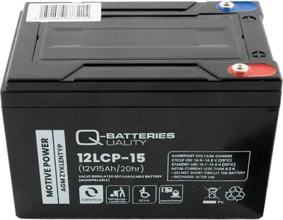 Produktbild von Quality-Batteries AGM Ersatzakku, 12V 15Ah, zyklenfest, Panasonic LC-CA1215P1, 12LCP-15