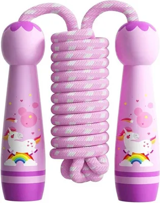 Produktbild von Kinderfitnessspringtouw - 2,5 Meter Hölzernes Griff - für Jungen und Mädchen ab 5 Jahren - Fitness-Spiel - Knochenentwicklung
