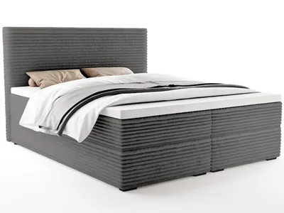 Produktbild von FurniDe24 Boxspringbett Vito 180x200 - Bett mit Matratze und Topper – Kontinentalbett mit Bettkasten und Matratze – Doppelbett Dunkelgrau (Vito 18)