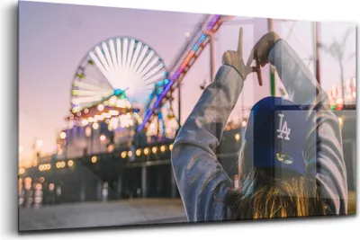Produktbild von 120x60 - Wandmalerei auf Glas- Wanddekoration aus Glas - Santa Monica in den USA