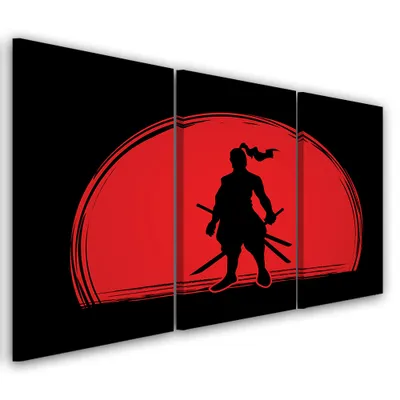 Produktbild von Triptychon auf leinwand rote landschaften 60x40 cm Feeby rot wandbild bereit zum aufhängen