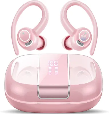 Produktbild von Bluetooth Kopfhörer Sport, Kopfhörer Kabellos Bluetooth 5.3 mit Ohrhaken, In Ear Kopfhörer mit ENC Mic, LED-Anzeige, Touch Control, IP7 Wasserdicht