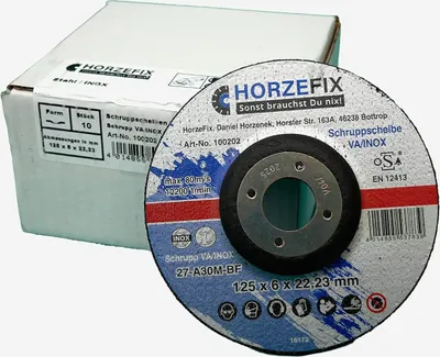 Produktbild von HorzeFix Schruppscheibe-Schleifscheiben VA/INOX 125 x 6,0 mm x 22,23 10 Stück Metall