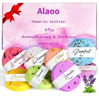Produktbild von Badebomben Geschenkset 8 Stück mit ätherischen Ölen für Dusche & Entspannung