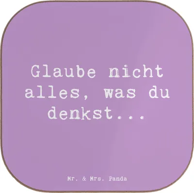 Produktbild von Mr. & Mrs. Panda Untersetzer für Gläser Spruch Selbstvertrauen und Klarheit - Lavendeltraum - Geschenk, innere Kritiker, Stimmung, Mut, Holzuntersetzer, positiv, Zitat