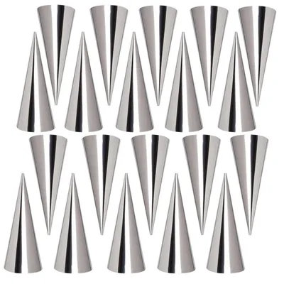 Image de Moules en acier inoxydable pour décorations de gâteaux, forme cône, 12,7 cm, lot de 20