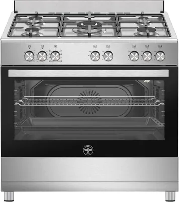 Immagine prodotto di Bertazzoni La Germania Americana SE965EX24, cucina a libera installazione, acciaio inox, comando rotante, acciaio inox, frontale, piano cottura a gas