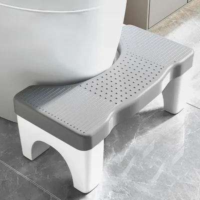 Produktbild von Toilettenhocker Erwachsene | Klohocker Kackhocker Hocker Toilette | wc Hocker - Bekämpft Hämorrhoiden, Verstopfung, Blähungen, Reizdarmsyndrom, Blähungen Grau