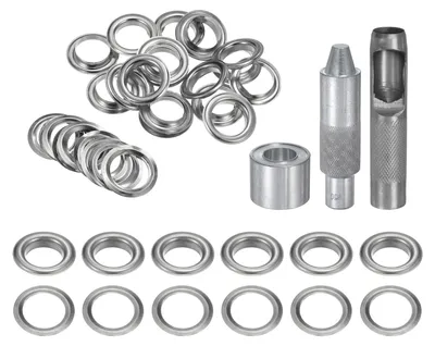 Ösen-Werkzeugset, 20 Stück, 18 mm, Kupfer, silberfarben