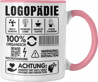 Produktbild von Trendation - Logopädin Spruch Tasse Geschenk Logopädie Logopäde (Rosa)