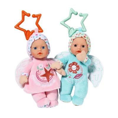 Productafbeelding van Baby Born - 2 Angel Rag Dolls - 18cm - Can be attached - Built-in rattle - Very soft - From 0 months