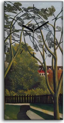 Produktbild von Leinwand Uhr Küche Wohnzimmer Bild 30x60 Malerei Wald Bäume Pfade Kunst - schwarze Hände