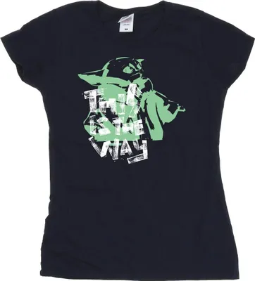 Immagine prodotto di Star Wars - Maglietta da donna "The Mandalorian This Is The Way" BI50597 (S) (blu navy)