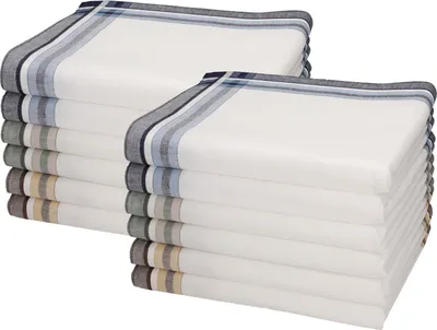 Produktbild von Betz 12 Stück Herren Stoff Taschentücher Set LUX 1 Größe 40x40cm 100% Baumwolle Farbe - LUX 1 - Dessin 11