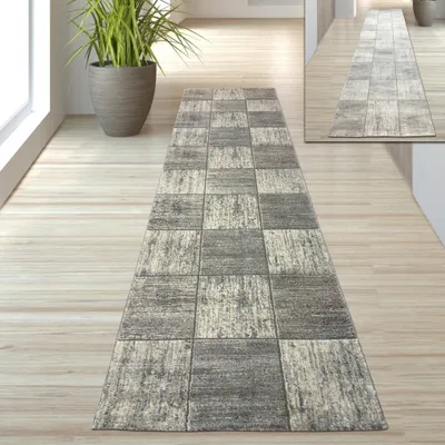 Obrázek produktu pro Koberec do obývacího pokoje, šedý, rozměry – 80 x 300 cm