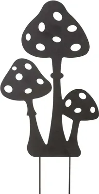 Immagine prodotto di Fungo da giardino 30 cm, in metallo nero, come decorazione autunnale