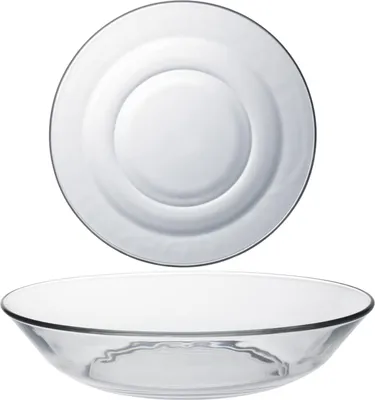 Image de Lys - Assiette creuse en verre transparent x6 - 21cm