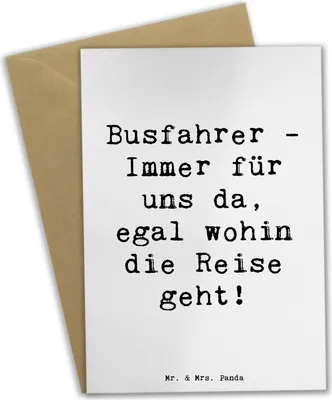 Produktbild von Mr. & Mrs. Panda Grußkarte Spruch Busfahrer Held - Weiß - Geschenk, sicheres Ankommen, Anerkennung, dankeskarten, Aufmerksamkeit, kommunionskarte, besonders, Danke sagen