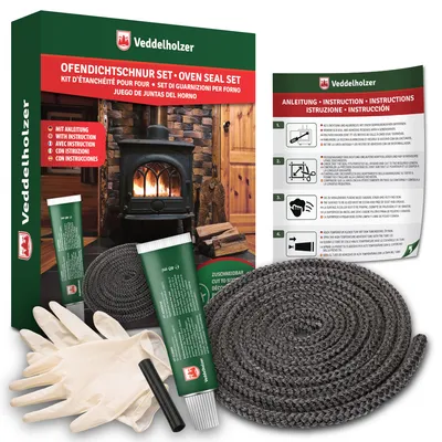 A product box and its contents for an oven seal set.