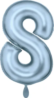 Immagine prodotto di Palloncino in foil numero 8 azzurro metallizzato - 83 cm