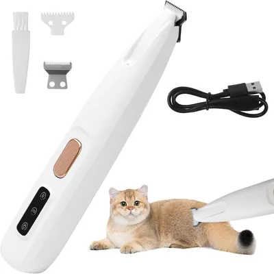 Productafbeelding van Huisdiertondeuse - draadloos - stil - met ledlicht - USB oplaadbaar - waterdicht - poottrimmer voor honden en katten