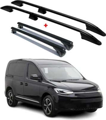 Immagine prodotto di Set di barre portatutto per VW Caddy 5 (2020-2025) L1 in alluminio nero (4 pezzi)