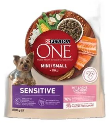 Obrázek produktu pro PURINA One Mini/Small Sensitive Losos, rýže - suchá krmiva pro psy - 800 g