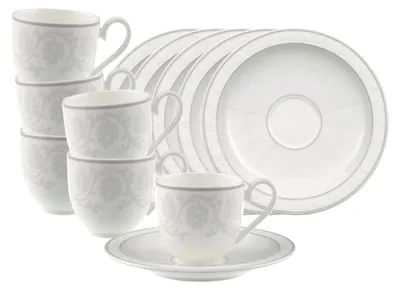 Produktbild von Villeroy & Boch Gray Pearl Espressotasse mit Untertasse 70 ml 6er Set