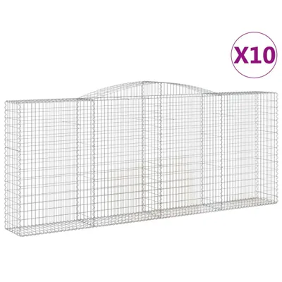 Produktbild von Gabionen mit Hochbogen 10 Stk 400x50x160/180cm Verzinktes Eisen