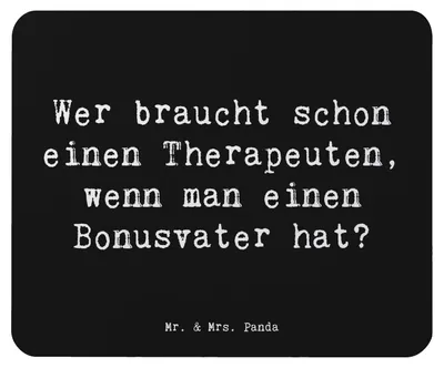 Produktbild von Mr. & Mrs. Panda Mouse Pad Spruch Bonusvater Liebe - Schwarz - Geschenk, Familienmitglieder, emotionale Unterstützung, pc mauspad, Familienberatung, mausunterlage