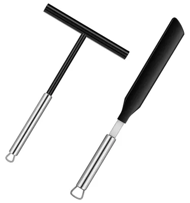 Produktbild von 2-teiliges Crêpe-Set mit Edelstahlspatel, Pfannkuchenwender, Teigverteiler für Crêpes, Crêpe-Zubehör, Küchenutensil zum Backen und Kochen