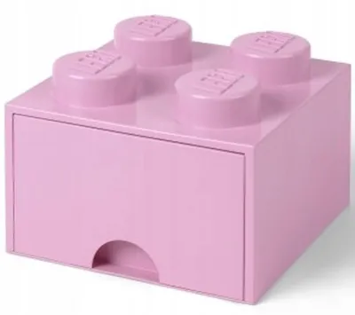 Produktbild von Lego 4-Drawer Brick Storage Box, 2X2 Brick Container, Large Light Pink Box
