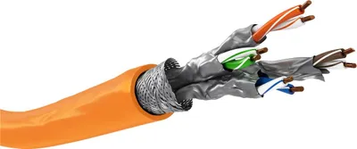 Obrázek produktu pro Goobay 91890 Síťový kabel CAT 7A, S/FTP (PiMF), oranžový, 500 m - CU, AWG 23/1 (plný), LSZH