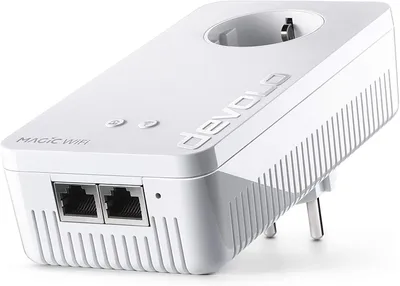 Produktbild von devolo Magic 1 – 1200 WiFi ac Single Adapter: Powerline-Erweiterungs -Adapter mit WLAN, ideal für Home Office (1200 Mbit/s, 2x Fast-Ethernet LAN-Anschlüsse, Mesh, G.hn)
