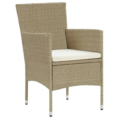 Image de vidaXL Chaises de jardin 2 pcs. Poly rotin beige