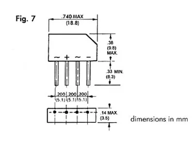 Produktbild von Brckengleichrichter 250V-1.5A (B250C-2300-1500)