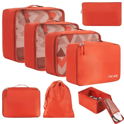 Produktbild von 8-teiliges Set von Packwürfeln für Koffer, ideal zum Organisieren von Kleidung