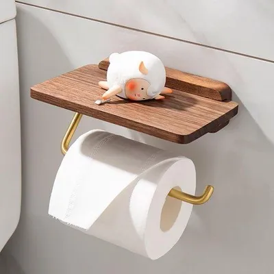 Produktbild von Toilettenpapierhalter mit Ablage - Selbstklebend oder Schrauben