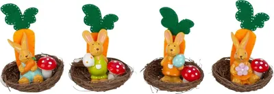 Produktbild von 6 Stück Osternester 7 cm mit Osterhase Dekoartikel
