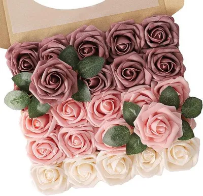 Produktbild von Famanu Kunstblumen Rosen - Schaumblumen - Dekoration erstellen - 25 Stück - Gemischt