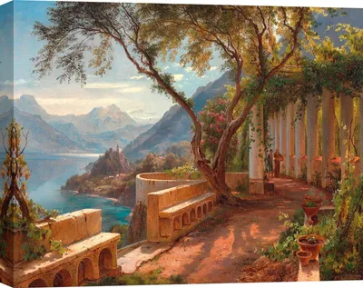 Produktbild von Leinwandbilder, klassische Kunst - Carl Frederic Aagaard - Italienische Loggia, 1877 - 70 x 50 cm