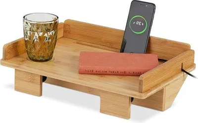 Produktbild von Famanu Nachttisch Mini - Bamboe mit Kabelgeleiter und Tablethalter - 11 x 38 x 26 cm